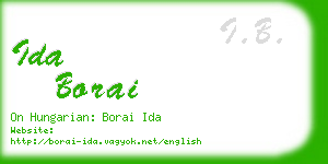 ida borai business card